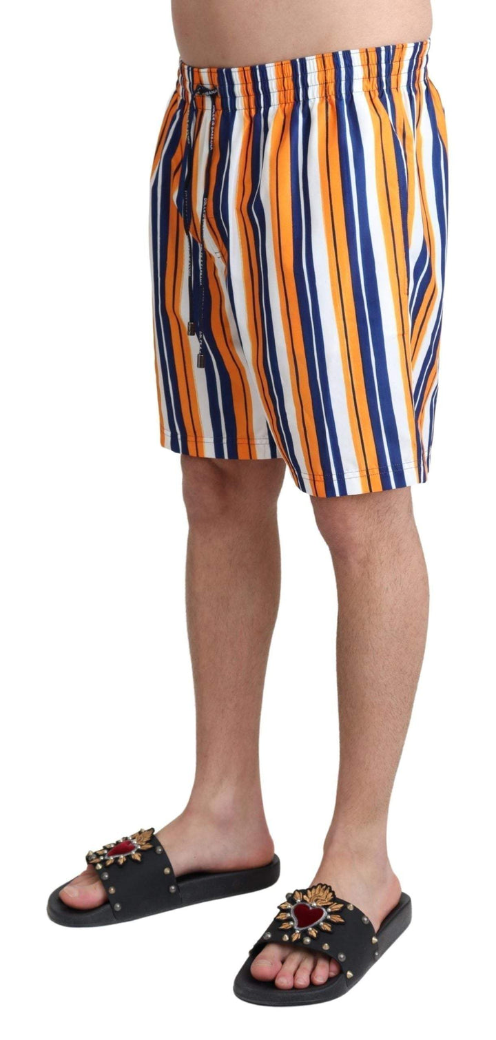 Dolce & Gabbana Multicolor Striped Beachwear Swimshorts #men, Dolce & Gabbana, feed-agegroup-adult, feed-color-Multicolor, feed-gender-male, IT4 | S, Men - New Arrivals, Multicolor, Swimwear - Men - Clothing at SEYMAYKA