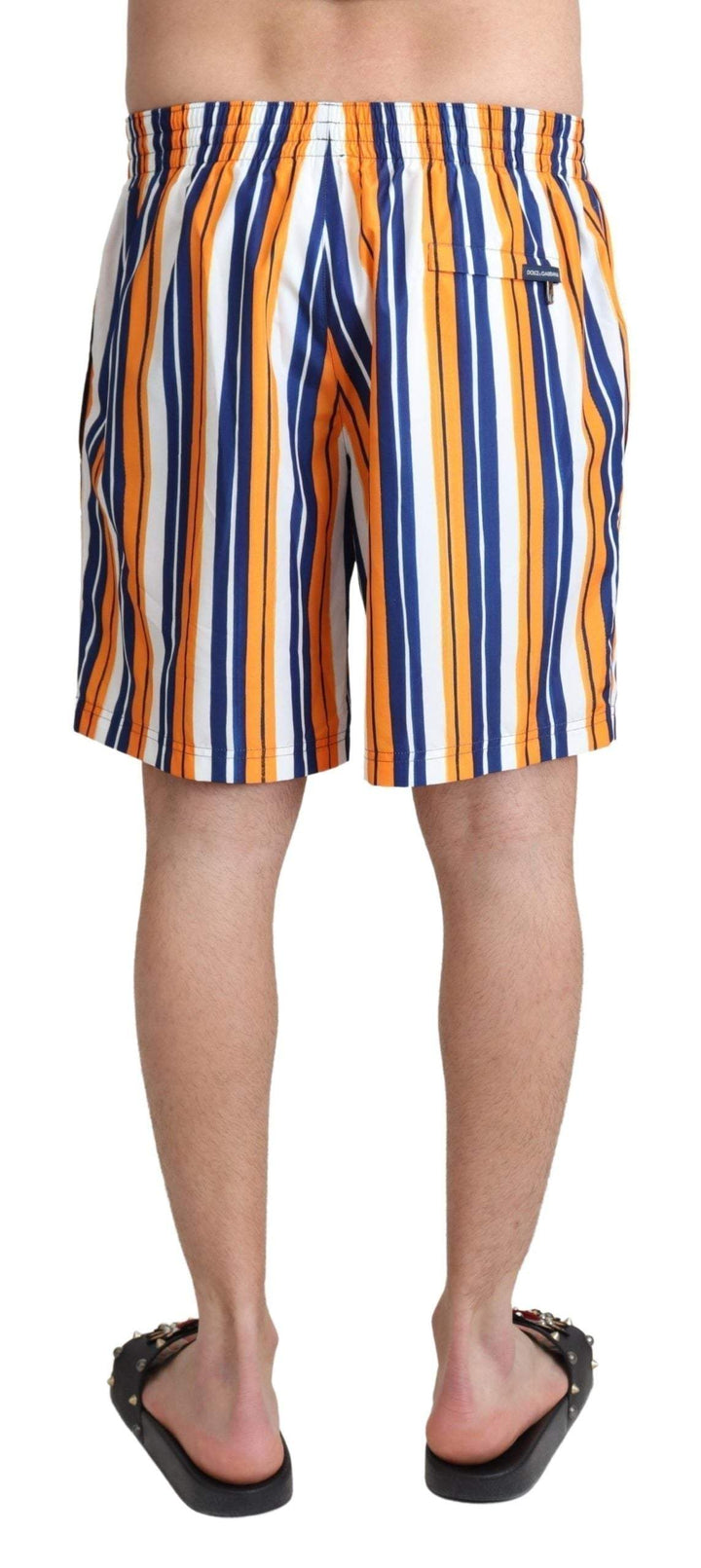 Dolce & Gabbana Multicolor Striped Beachwear Swimshorts #men, Dolce & Gabbana, feed-agegroup-adult, feed-color-Multicolor, feed-gender-male, IT4 | S, Men - New Arrivals, Multicolor, Swimwear - Men - Clothing at SEYMAYKA