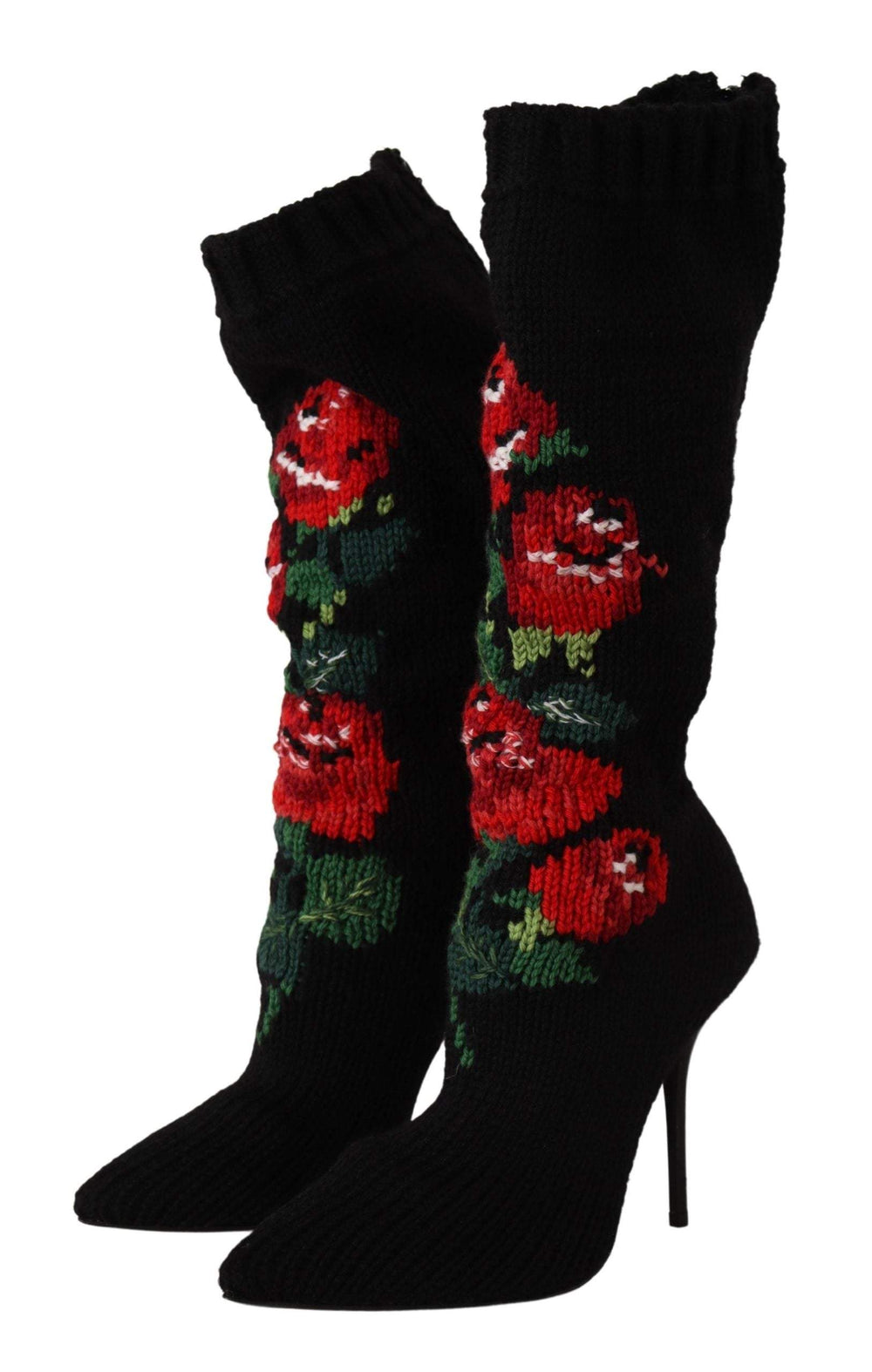 Dolce & Gabbana Black Stretch Socks Red Roses Booties Black, Boots - Women - Shoes, Dolce & Gabbana, EU35.5/US5, EU35/US4.5, EU36.5/US6, EU36/US5.5, EU37.5/US7, EU37/US6.5, EU38.5/US8, EU38/US7.5, EU39.5/US9, EU39/US8.5, EU40.5/US10, EU40/US9.5, EU41/US10.5, feed-1 at SEYMAYKA