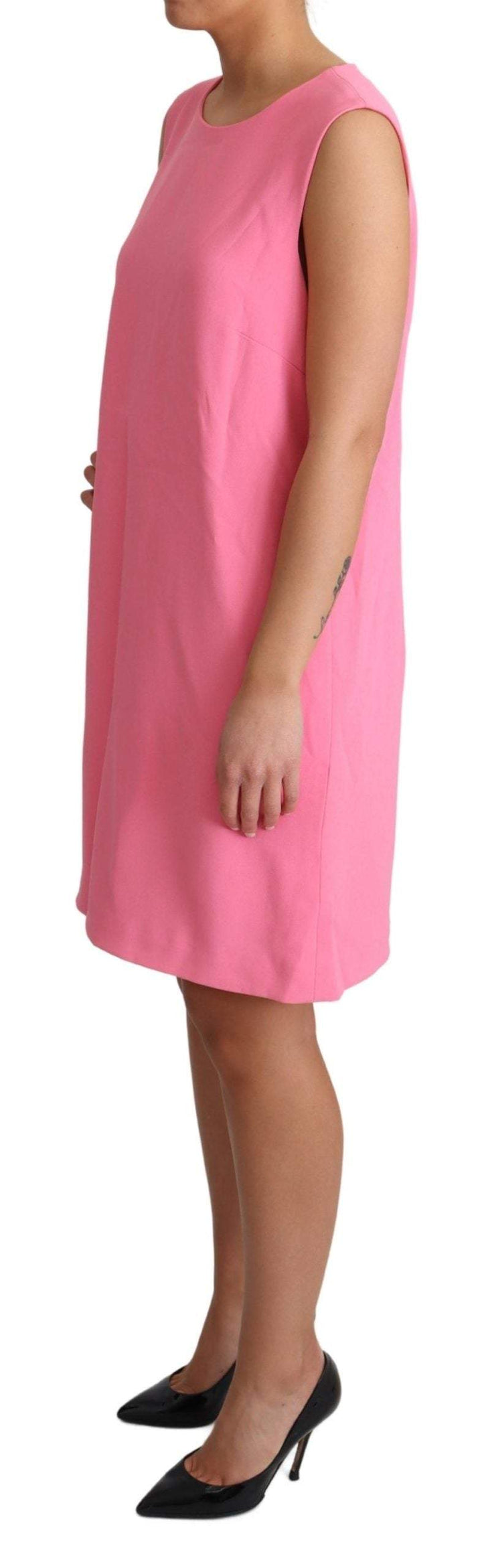 Dolce & Gabbana Pink Shift Sleeveless Knee Length Dress Dolce & Gabbana, Dresses - Women - Clothing, feed-1, IT44|L, Pink, Women - New Arrivals at SEYMAYKA