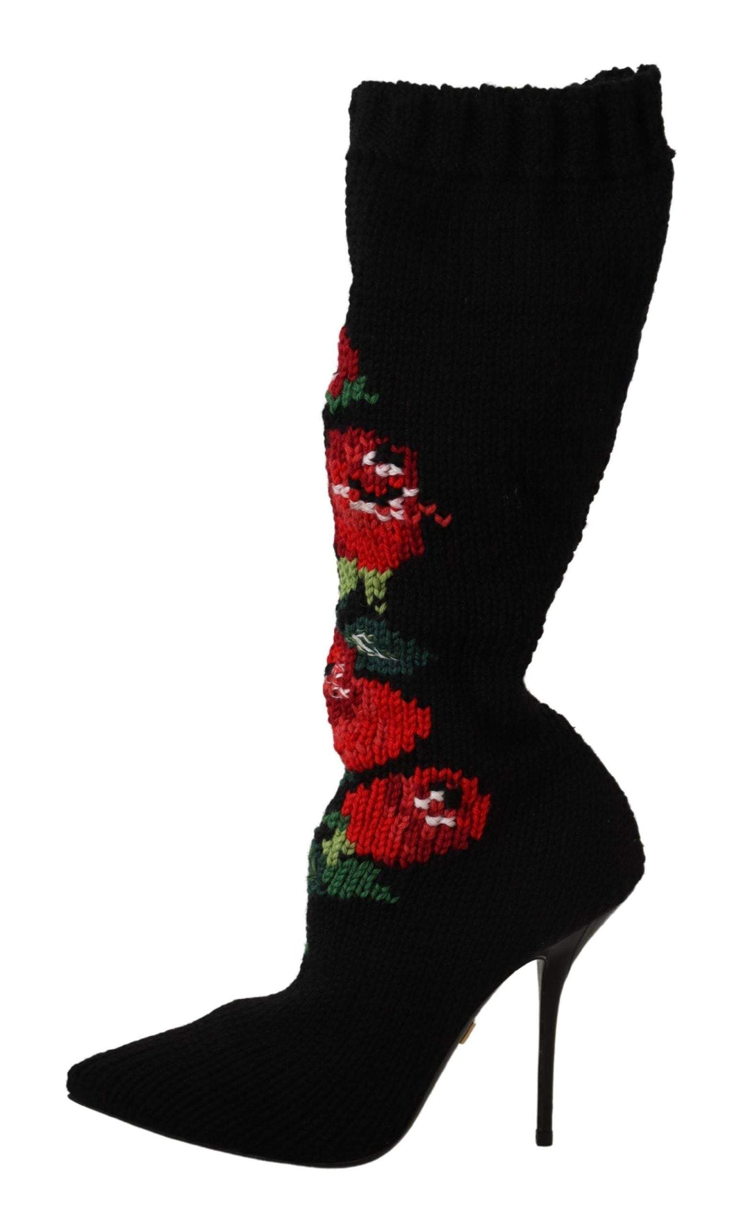 Dolce & Gabbana Black Stretch Socks Red Roses Booties Black, Boots - Women - Shoes, Dolce & Gabbana, EU35.5/US5, EU35/US4.5, EU36.5/US6, EU36/US5.5, EU37.5/US7, EU37/US6.5, EU38.5/US8, EU38/US7.5, EU39.5/US9, EU39/US8.5, EU40.5/US10, EU40/US9.5, EU41/US10.5, feed-1 at SEYMAYKA