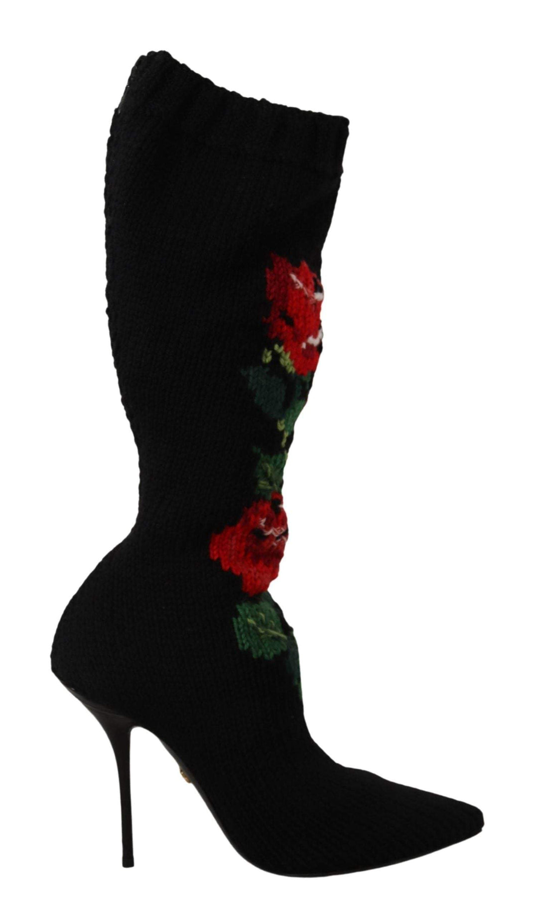 Dolce & Gabbana Black Stretch Socks Red Roses Booties Black, Boots - Women - Shoes, Dolce & Gabbana, EU35.5/US5, EU35/US4.5, EU36.5/US6, EU36/US5.5, EU37.5/US7, EU37/US6.5, EU38.5/US8, EU38/US7.5, EU39.5/US9, EU39/US8.5, EU40.5/US10, EU40/US9.5, EU41/US10.5, feed-1 at SEYMAYKA