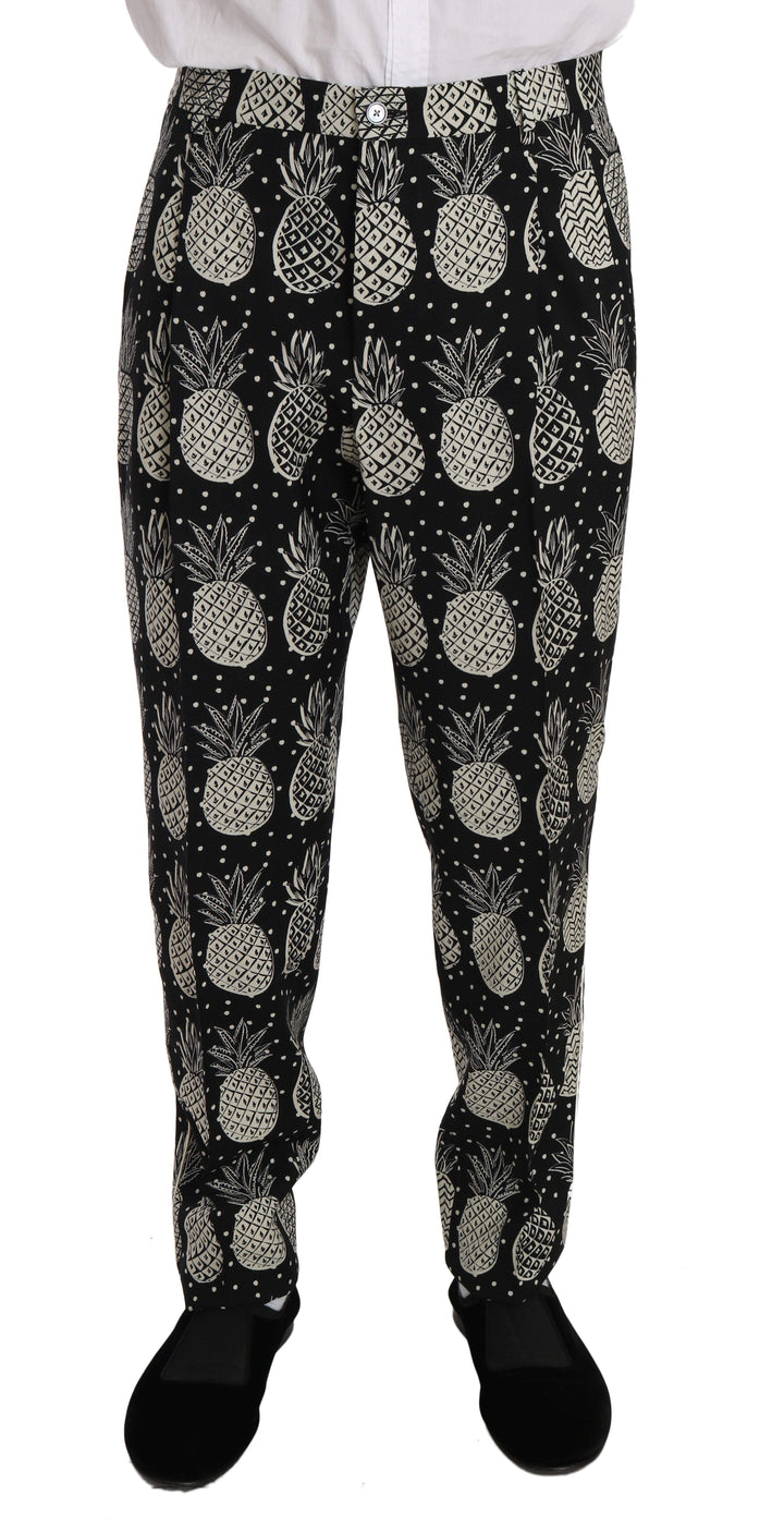 Dolce & Gabbana Black Wool Pineapple 2 Piece Slim #men, Black, Dolce & Gabbana, feed-agegroup-adult, feed-color-Black, feed-gender-male, IT54 | XXL, Men - New Arrivals, Suits - Men - Clothing at SEYMAYKA