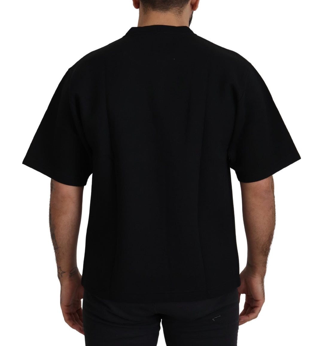 Dolce & Gabbana Black Logo Cotton Crewneck T-shirt