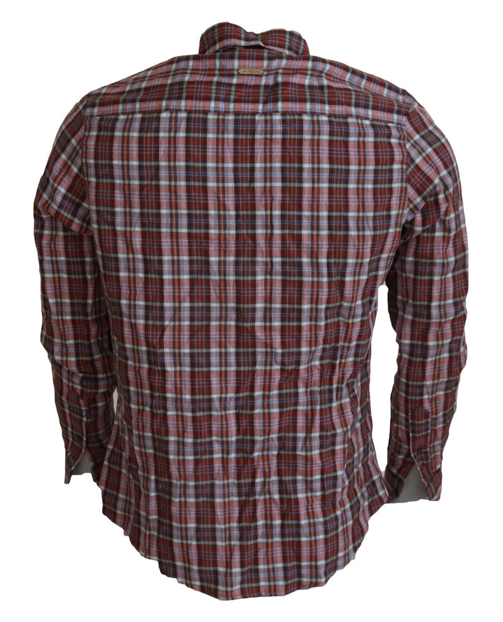 GF Ferre Multicolor Checkered Cotton Long Sleeves Casual Shirt