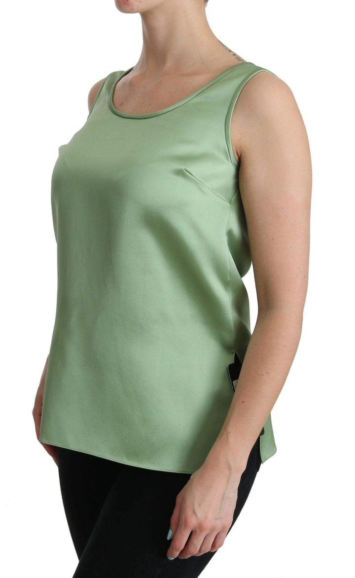 Dolce & Gabbana  Green Sleeveless 100% Silk Top Tank Blouse #women, Brand_Dolce & Gabbana, Catch, Dolce & Gabbana, feed-agegroup-adult, feed-color-green, feed-gender-female, feed-size-IT36 | XS, Gender_Women, Green, IT36 | XS, Kogan, Tops & T-Shirts - Women - Clothing, Women - New Arrivals at SEYMAYKA