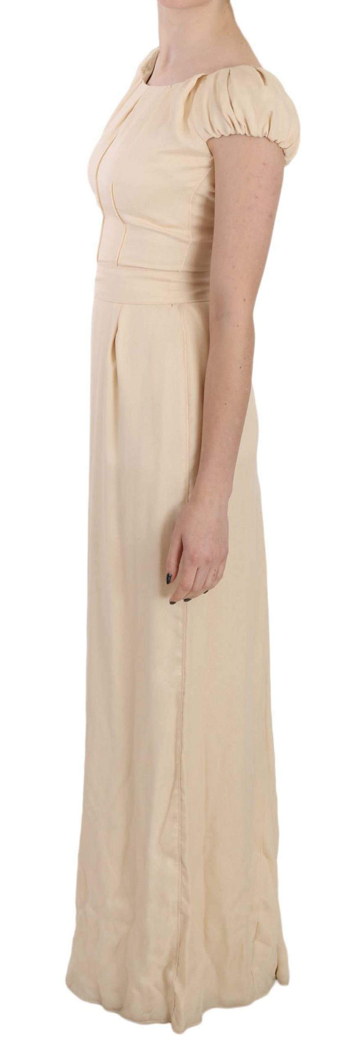 Dolce & Gabbana  Beige Silk Column Cap Sleeve Gown Dress #women, Beige, Brand_Dolce & Gabbana, Catch, Clothing_Dress, Dolce & Gabbana, Dresses - Women - Clothing, feed-agegroup-adult, feed-color-beige, feed-gender-female, feed-size-IT40|S, Gender_Women, IT40|S, Kogan, Women - New Arrivals at SEYMAYKA