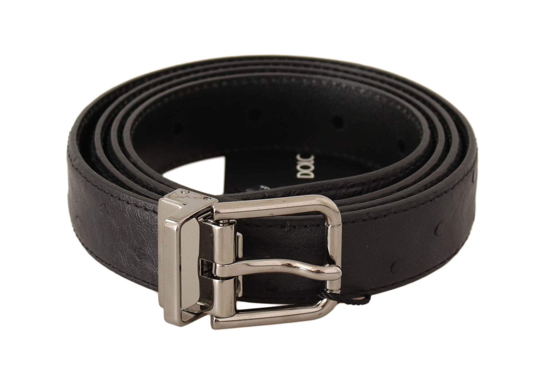 Dolce & Gabbana Black Exotic Leather Silver Buckle Belt #men, 105 cm / 42 Inches, Belts - Men - Accessories, Black, Dolce & Gabbana, feed-1 at SEYMAYKA