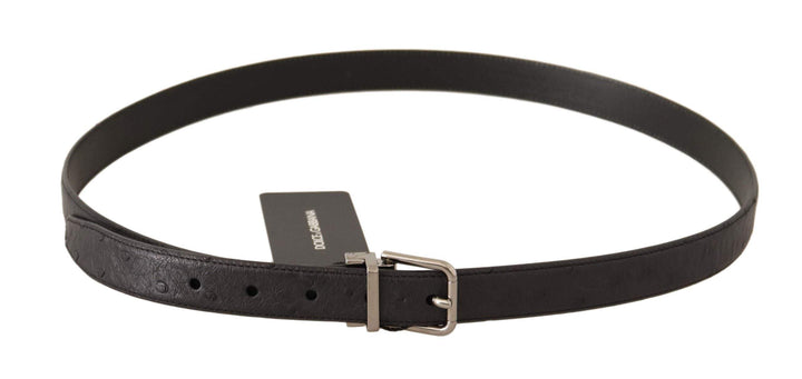 Dolce & Gabbana Black Exotic Leather Silver Buckle Belt #men, 105 cm / 42 Inches, Belts - Men - Accessories, Black, Dolce & Gabbana, feed-1 at SEYMAYKA