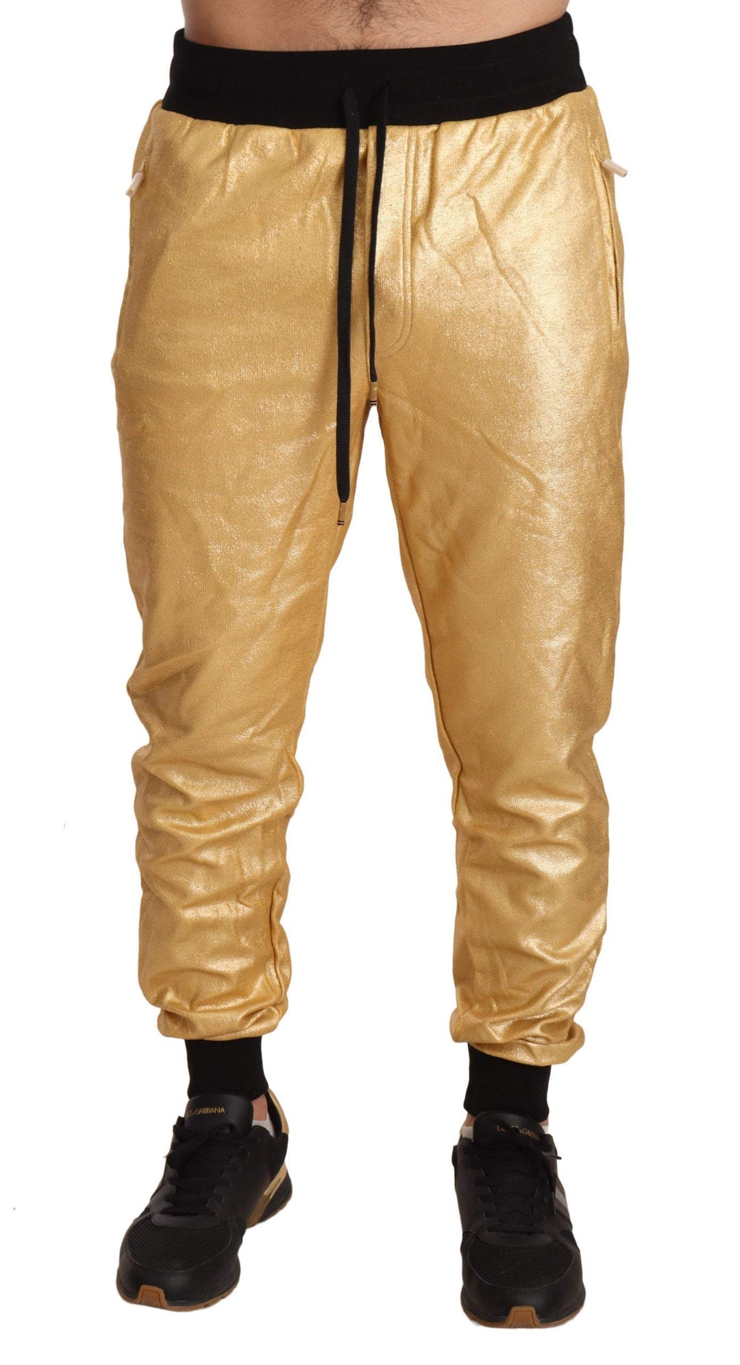 Dolce & Gabbana Gold Pig Of The Year Cotton Trousers Pants #men, Dolce & Gabbana, feed-agegroup-adult, feed-color-Gold, feed-gender-male, Gold, IT48 | M, Jeans & Pants - Men - Clothing at SEYMAYKA