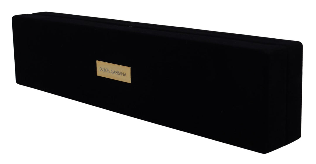 Dolce & Gabbana Black Velvet Logo Plaque Storage Bracelet Jewelry Box