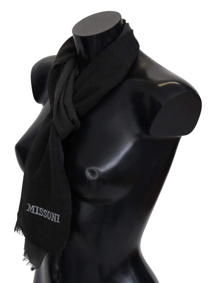 Missoni Black 100% Wool Unisex Neck Wrap Scarf #men, Black, feed-agegroup-adult, feed-color-Black, feed-gender-male, Missoni, Scarves - Men - Accessories at SEYMAYKA