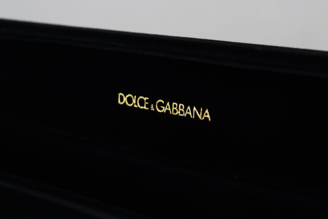 Dolce & Gabbana Black Velvet Logo Plaque Storage Bracelet Jewelry Box