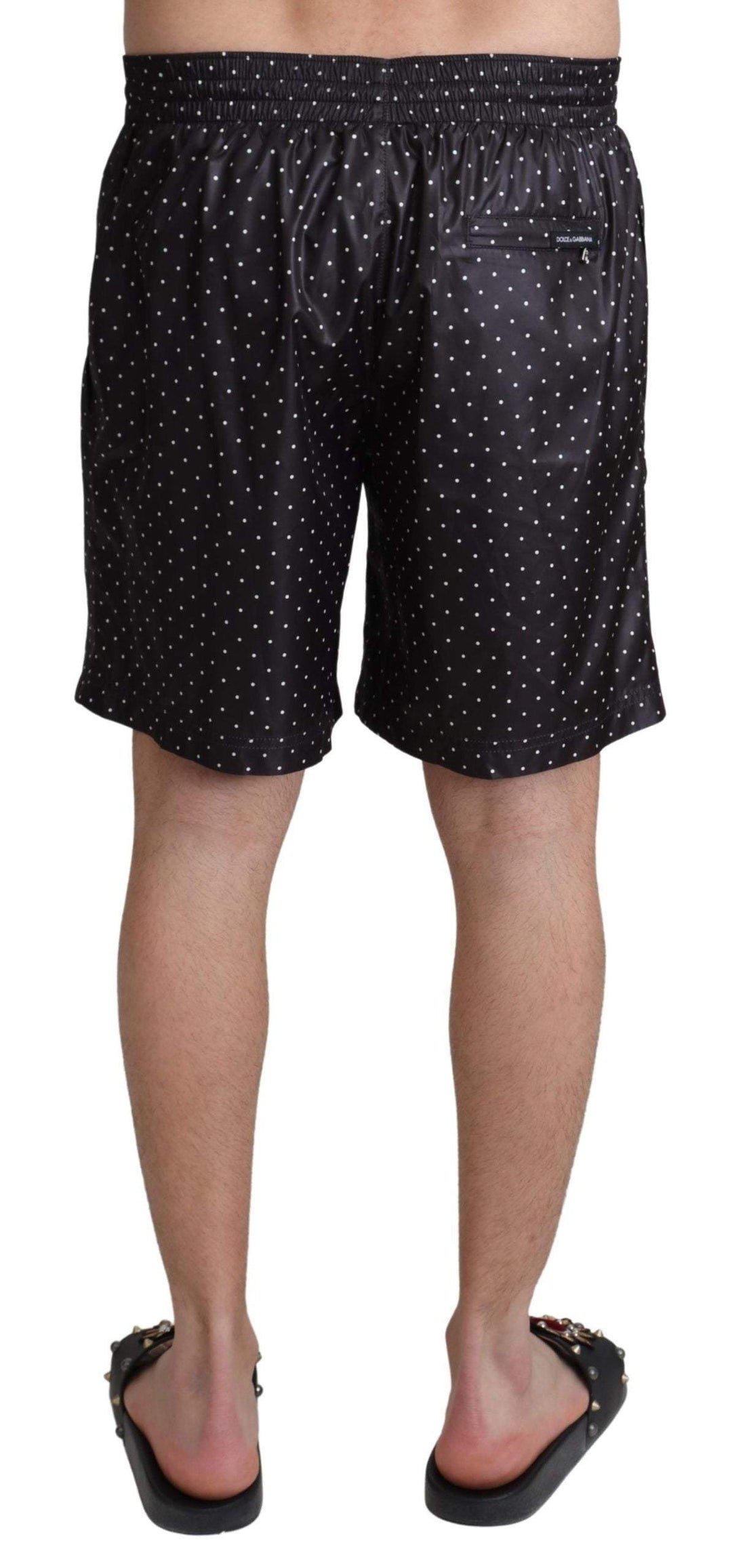 Dolce & Gabbana Black Polka Dot Print Beachwear Swimwear #men, Black, Dolce & Gabbana, feed-agegroup-adult, feed-color-Black, feed-gender-male, IT4 | S, Men - New Arrivals, Swimwear - Men - Clothing at SEYMAYKA