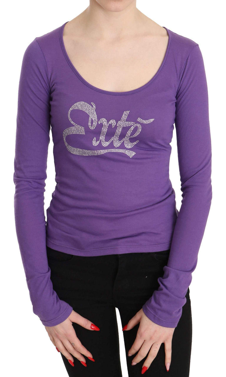 Exte Purple  Crystal Embellished Long Sleeve Top Blouse #women, Catch, Exte, feed-agegroup-adult, feed-color-purple, feed-gender-female, feed-size-IT40|S, Gender_Women, IT40|S, Kogan, Purple, Tops & T-Shirts - Women - Clothing, Women - New Arrivals at SEYMAYKA