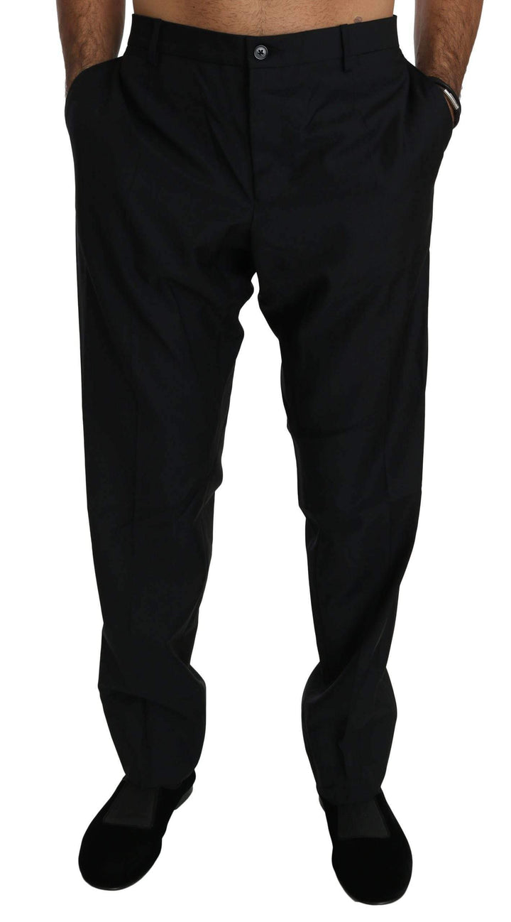 Dolce & Gabbana  Black Dress Formal Trouser Men Wool Pants #men, Black, Brand_Dolce & Gabbana, Catch, Dolce & Gabbana, feed-agegroup-adult, feed-color-black, feed-gender-male, feed-size-IT56 | XXL, Gender_Men, IT56 | XXL, Jeans & Pants - Men - Clothing, Kogan, Men - New Arrivals at SEYMAYKA