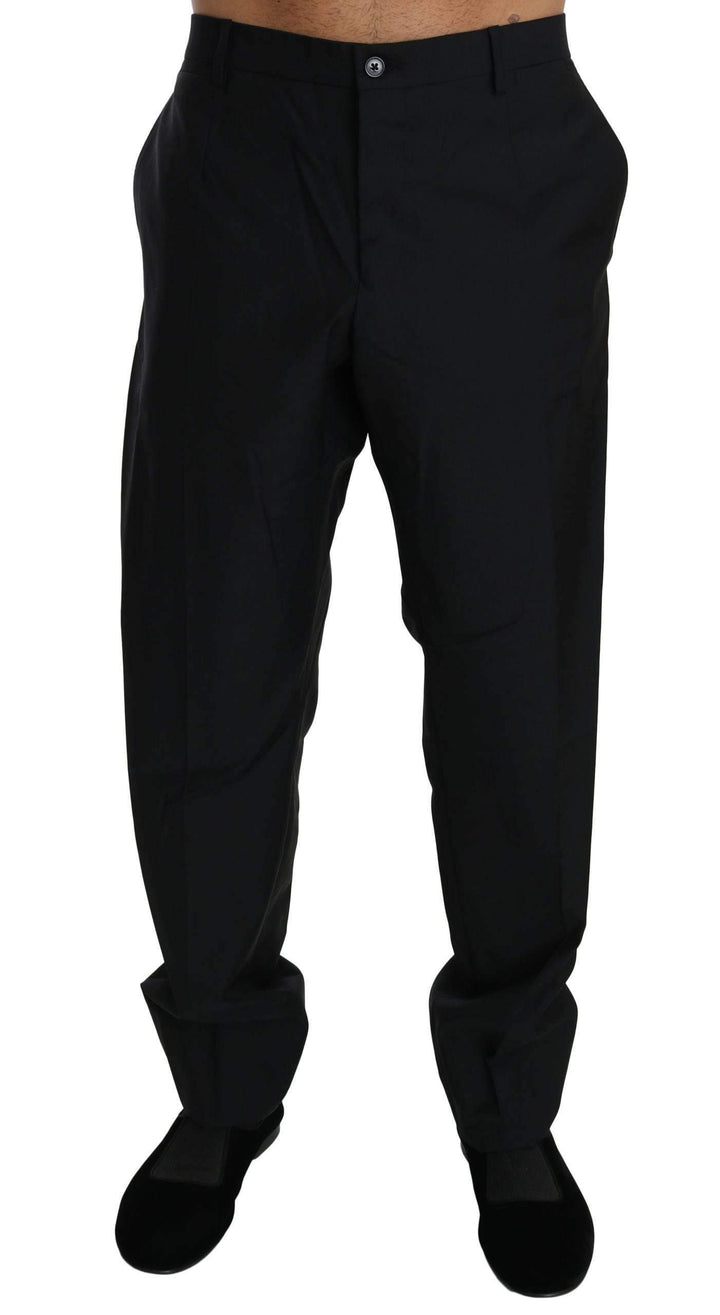 Dolce & Gabbana  Black Dress Formal Trouser Men Wool Pants #men, Black, Brand_Dolce & Gabbana, Catch, Dolce & Gabbana, feed-agegroup-adult, feed-color-black, feed-gender-male, feed-size-IT56 | XXL, Gender_Men, IT56 | XXL, Jeans & Pants - Men - Clothing, Kogan, Men - New Arrivals at SEYMAYKA