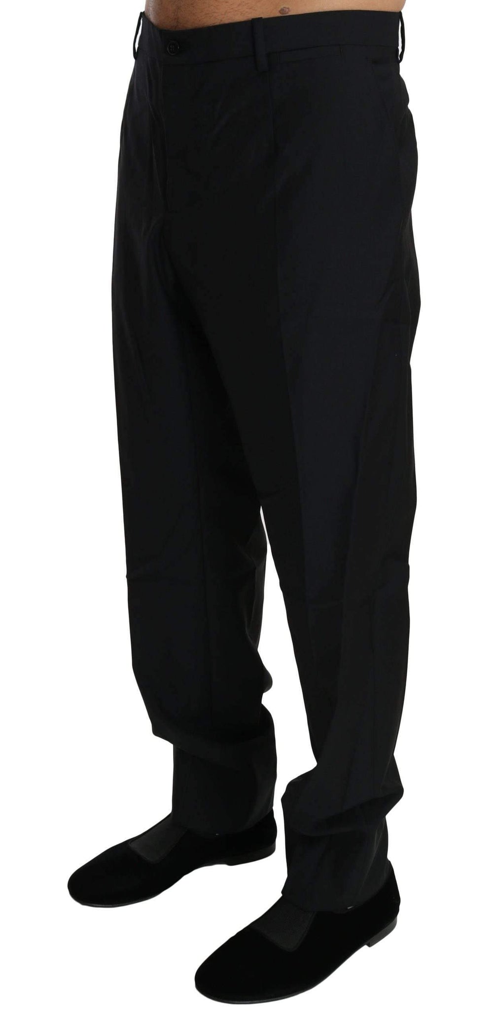 Dolce & Gabbana  Black Dress Formal Trouser Men Wool Pants #men, Black, Brand_Dolce & Gabbana, Catch, Dolce & Gabbana, feed-agegroup-adult, feed-color-black, feed-gender-male, feed-size-IT56 | XXL, Gender_Men, IT56 | XXL, Jeans & Pants - Men - Clothing, Kogan, Men - New Arrivals at SEYMAYKA