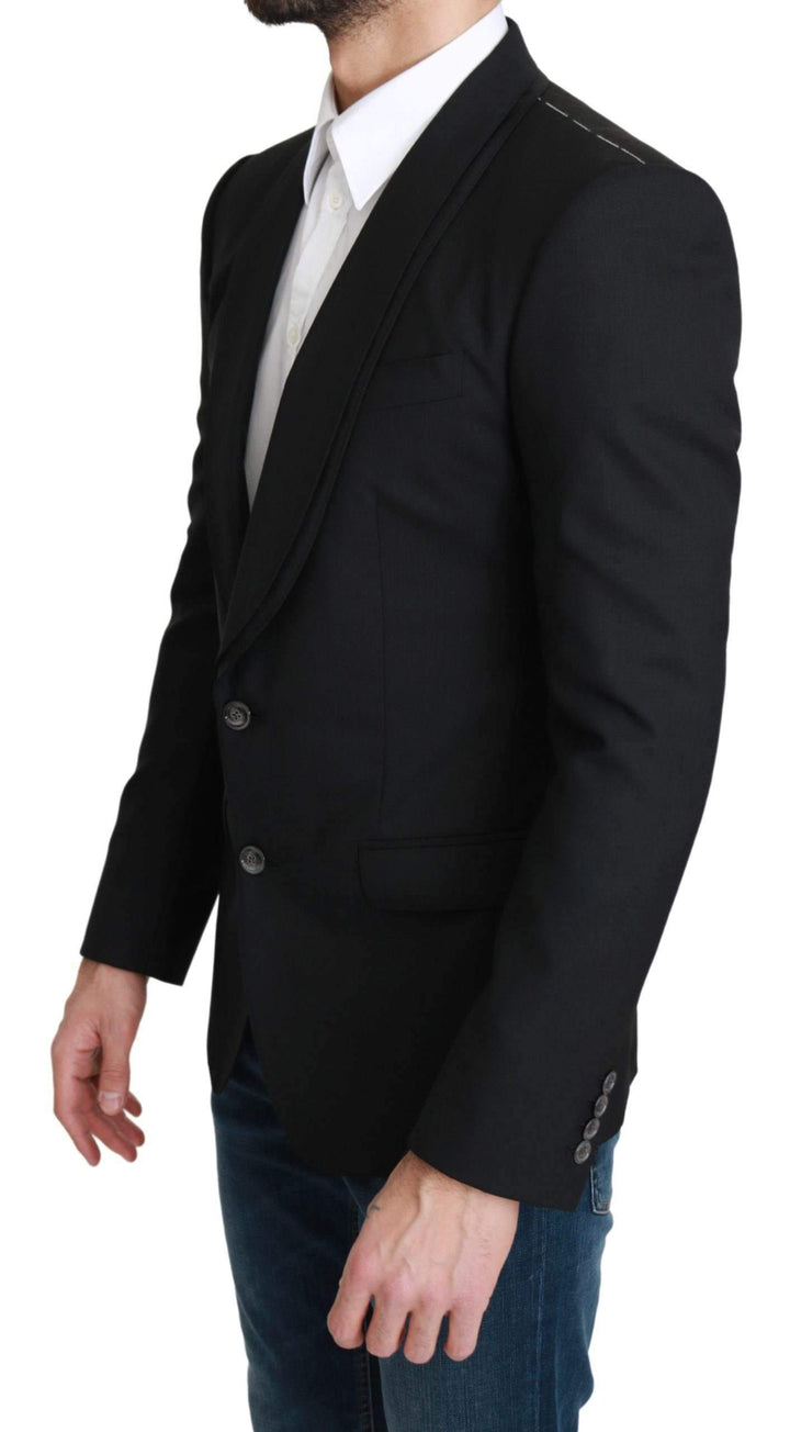 Dolce & Gabbana  Black Single Breasted Formal Wool Blazer #men, Black, Blazers - Men - Clothing, Brand_Dolce & Gabbana, Catch, Dolce & Gabbana, feed-agegroup-adult, feed-color-black, feed-gender-male, feed-size-IT46 | S, Gender_Men, IT46 | S, Kogan, Men - New Arrivals at SEYMAYKA