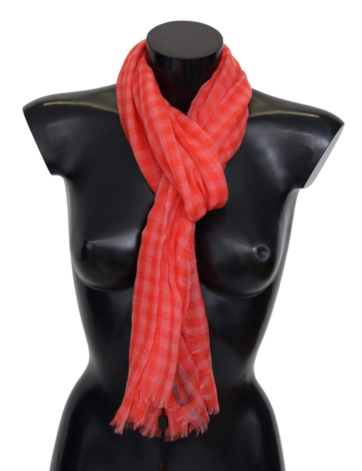 Missoni Orange Check Cashmere Unisex Wrap Fringes Scarf #men, feed-agegroup-adult, feed-color-Orange, feed-gender-male, Missoni, Orange, Scarves - Men - Accessories at SEYMAYKA