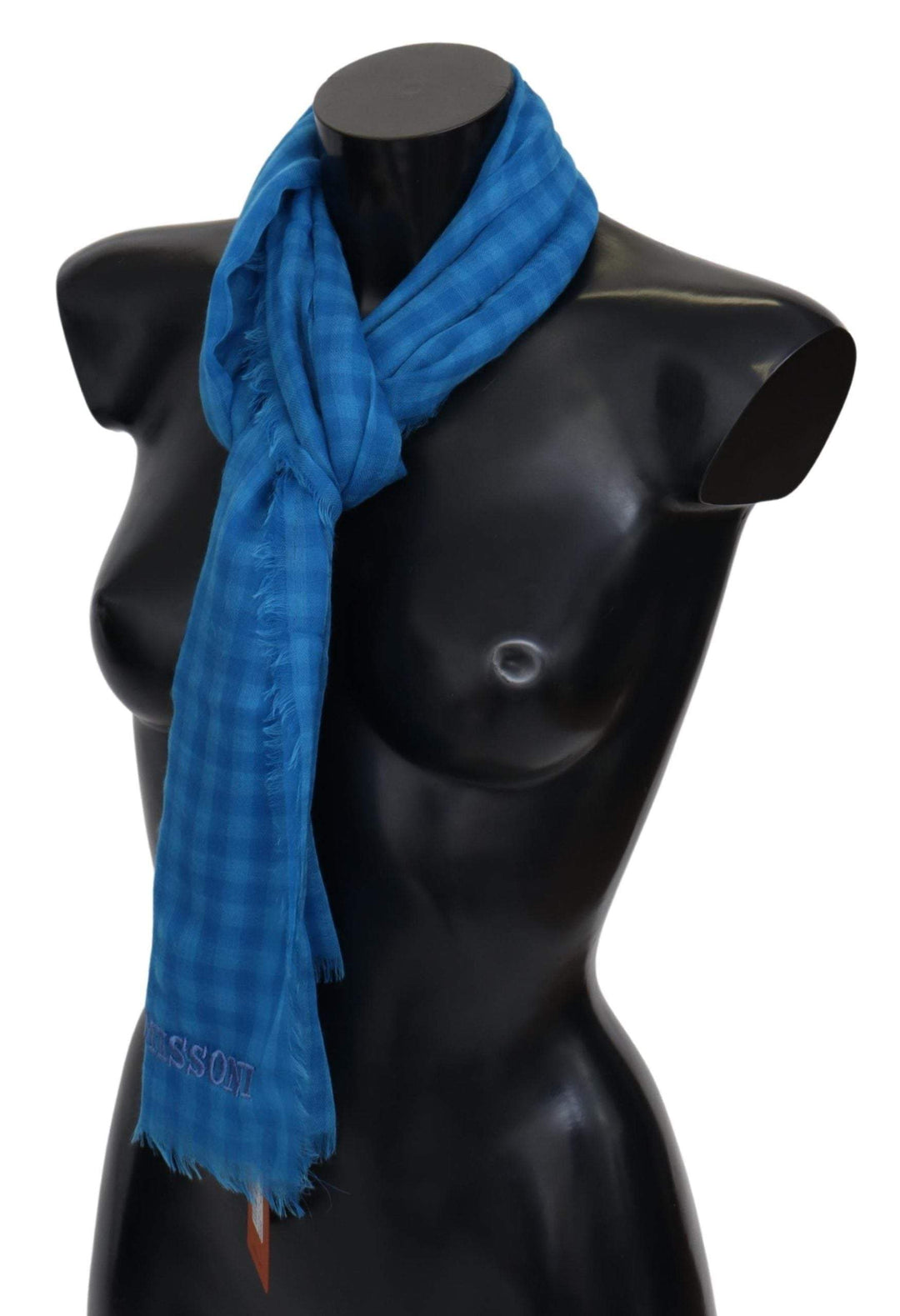 Missoni Blue Checkered Cashmere Unisex Wrap Fringes Scarf #men, Blue, feed-agegroup-adult, feed-color-Blue, feed-gender-male, Missoni, Scarves - Men - Accessories at SEYMAYKA