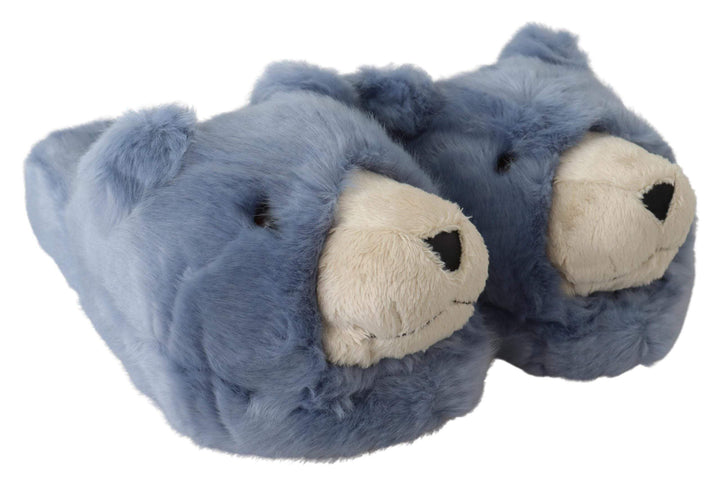 Dolce & Gabbana Blue Teddy Bear Slippers Sandals Shoes #men, Blue, Dolce & Gabbana, EU39/US6, EU40/US7, EU41/US8, EU42/US9, EU43/US10, EU44/US11, EU45/US12, feed-agegroup-adult, feed-color-Blue, feed-gender-male, feed-size-US10, feed-size-US11, feed-size-US12, feed-size-US6, feed-size-US7, feed-size-US8, feed-size-US9, Sandals - Men - Shoes, Shoes - New Arrivals at SEYMAYKA