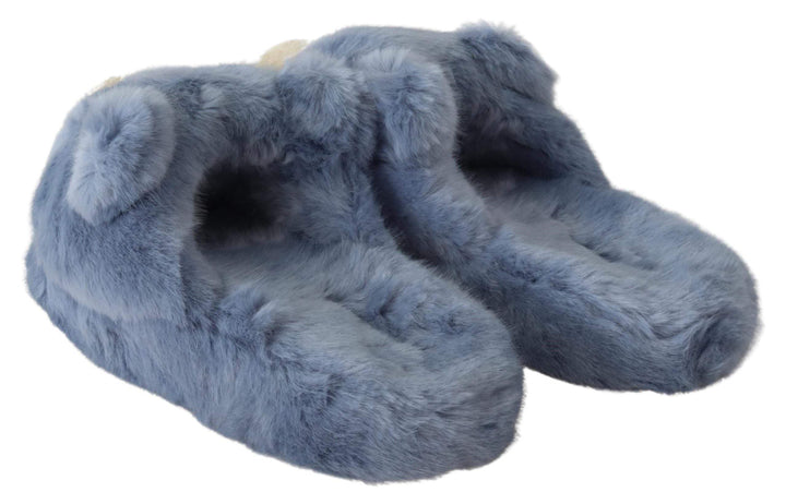 Dolce & Gabbana Blue Teddy Bear Slippers Sandals Shoes #men, Blue, Dolce & Gabbana, EU39/US6, EU40/US7, EU41/US8, EU42/US9, EU43/US10, EU44/US11, EU45/US12, feed-agegroup-adult, feed-color-Blue, feed-gender-male, feed-size-US10, feed-size-US11, feed-size-US12, feed-size-US6, feed-size-US7, feed-size-US8, feed-size-US9, Sandals - Men - Shoes, Shoes - New Arrivals at SEYMAYKA