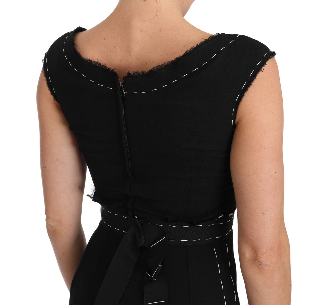 Dolce & Gabbana  Black Wool Stretch A-line Sheath Dress #women, Black, Brand_Dolce & Gabbana, Catch, Clothing_Dress, Dolce & Gabbana, Dresses - Women - Clothing, feed-agegroup-adult, feed-color-black, feed-gender-female, feed-size-IT36 | XS, feed-size-IT38|XS, feed-size-IT40|S, feed-size-IT44 | M, feed-size-IT46 | L, Gender_Women, IT36 | XS, IT38|XS, IT40|S, IT44 | M, IT46 | L, Kogan, Women - New Arrivals at SEYMAYKA