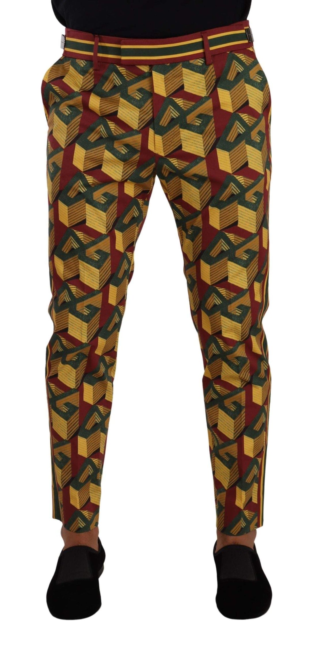 Dolce & Gabbana Multicolor Logo Mania Cotton Tapered Trouser Pants #men, Dolce & Gabbana, feed-1, IT48 | M, Jeans & Pants - Men - Clothing, Multicolor at SEYMAYKA