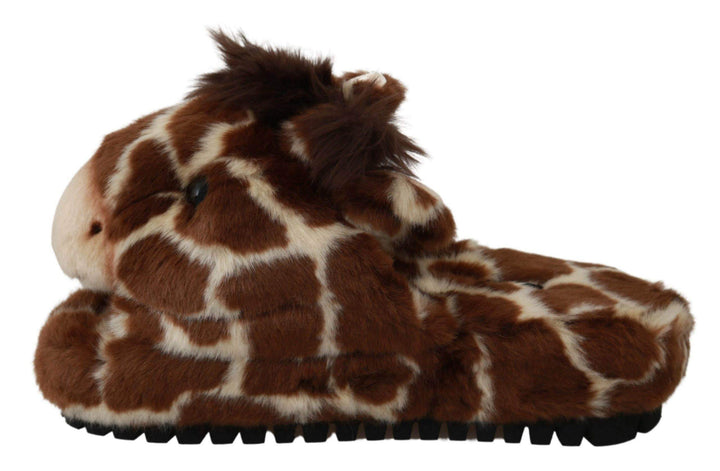 Dolce & Gabbana Brown Giraffe Slippers Flats Sandals Shoes #women, Brand_Dolce & Gabbana, Brown, Catch, Category_Shoes, Dolce & Gabbana, EU35/US4.5, EU36/US5.5, EU38/US7.5, EU41/US10.5, feed-agegroup-adult, feed-color-brown, feed-gender-female, feed-size-US4.5, feed-size-US5.5, Flat Shoes - Women - Shoes, Gender_Women, Kogan, Shoes - New Arrivals at SEYMAYKA