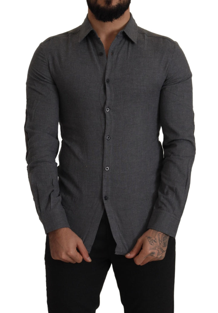 Costume National Dark Gray Cotton Casual s Shirt