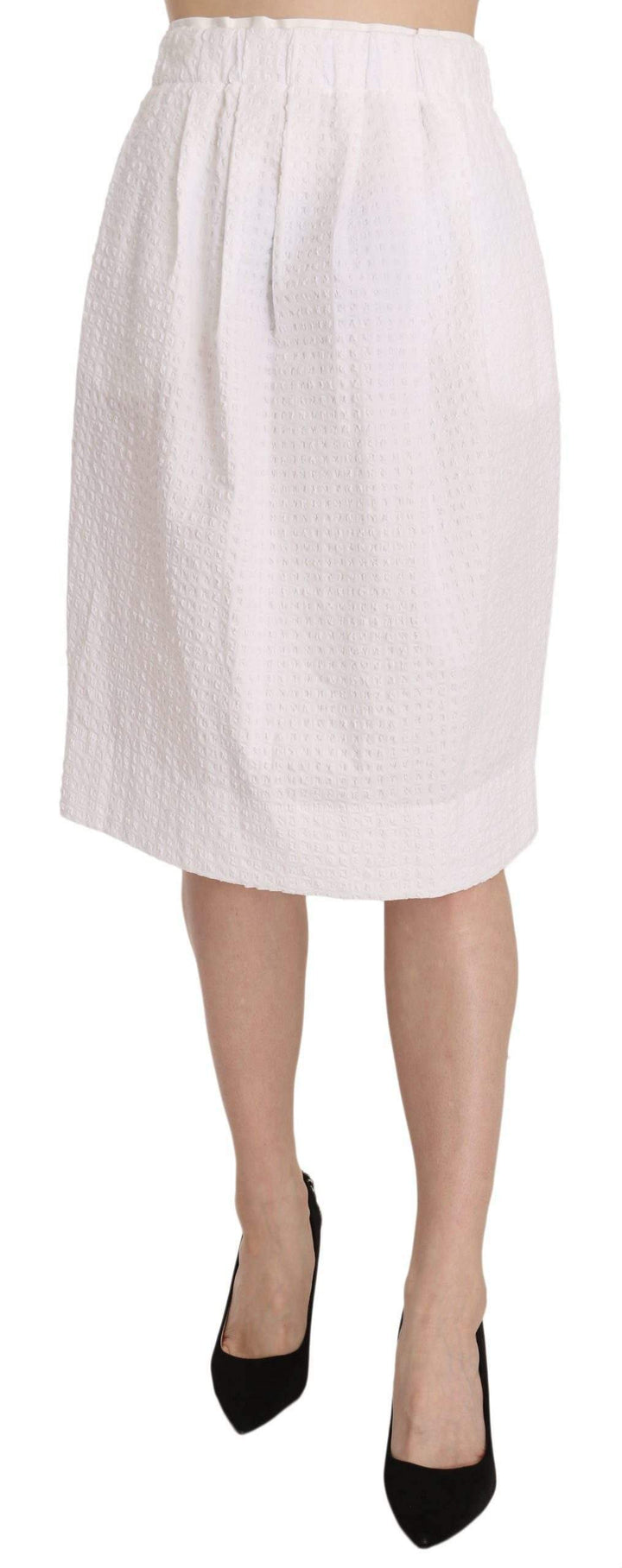 L'Autre Chose  Jacquard Plain Weave Stretch Midi Skirt #women, Catch, feed-agegroup-adult, feed-color-white, feed-gender-female, feed-size-IT40|S, Gender_Women, IT40|S, Kogan, L'Autre Chose, Skirts - Women - Clothing, White, Women - New Arrivals at SEYMAYKA