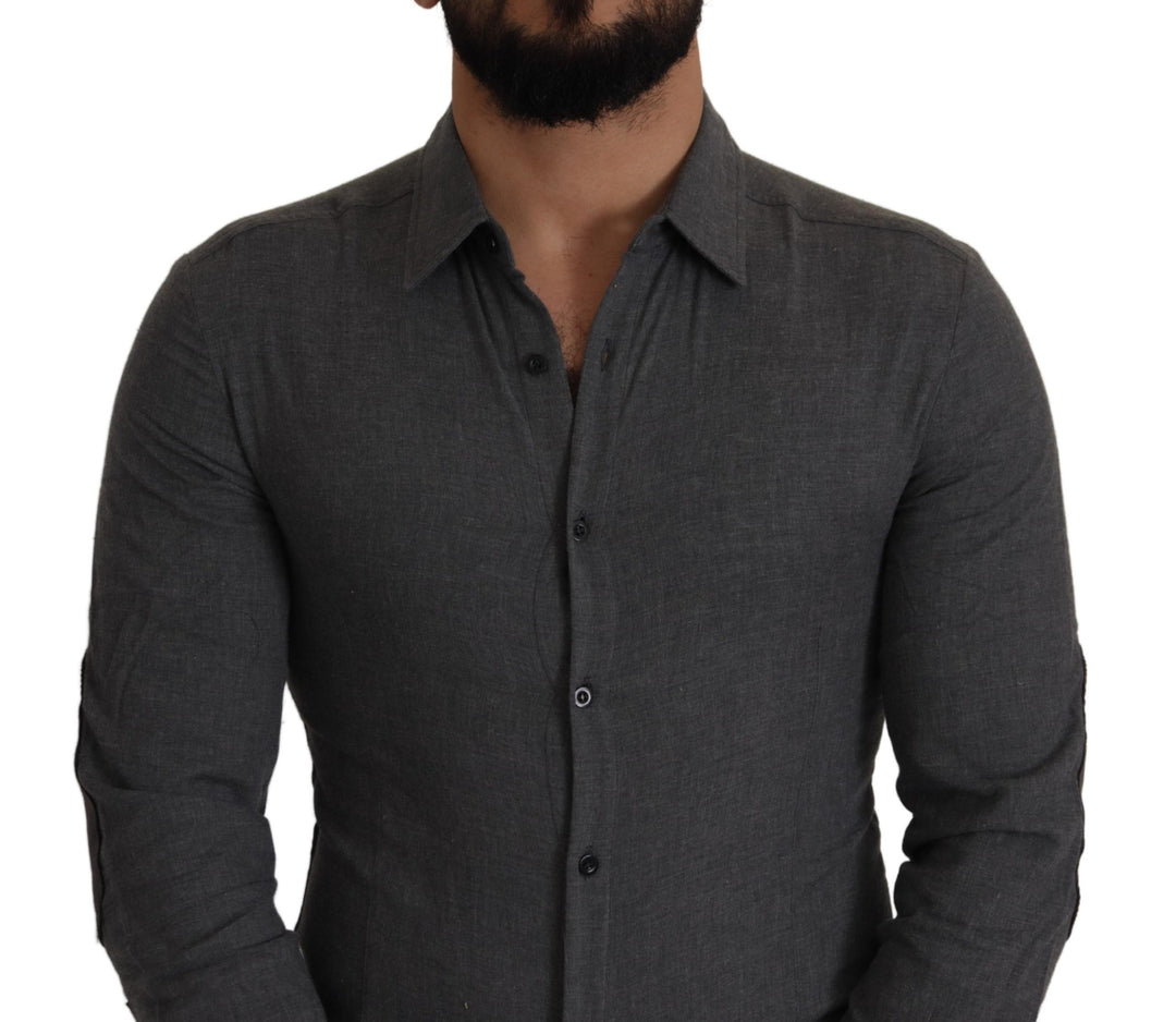 Costume National Dark Gray Cotton Casual s Shirt