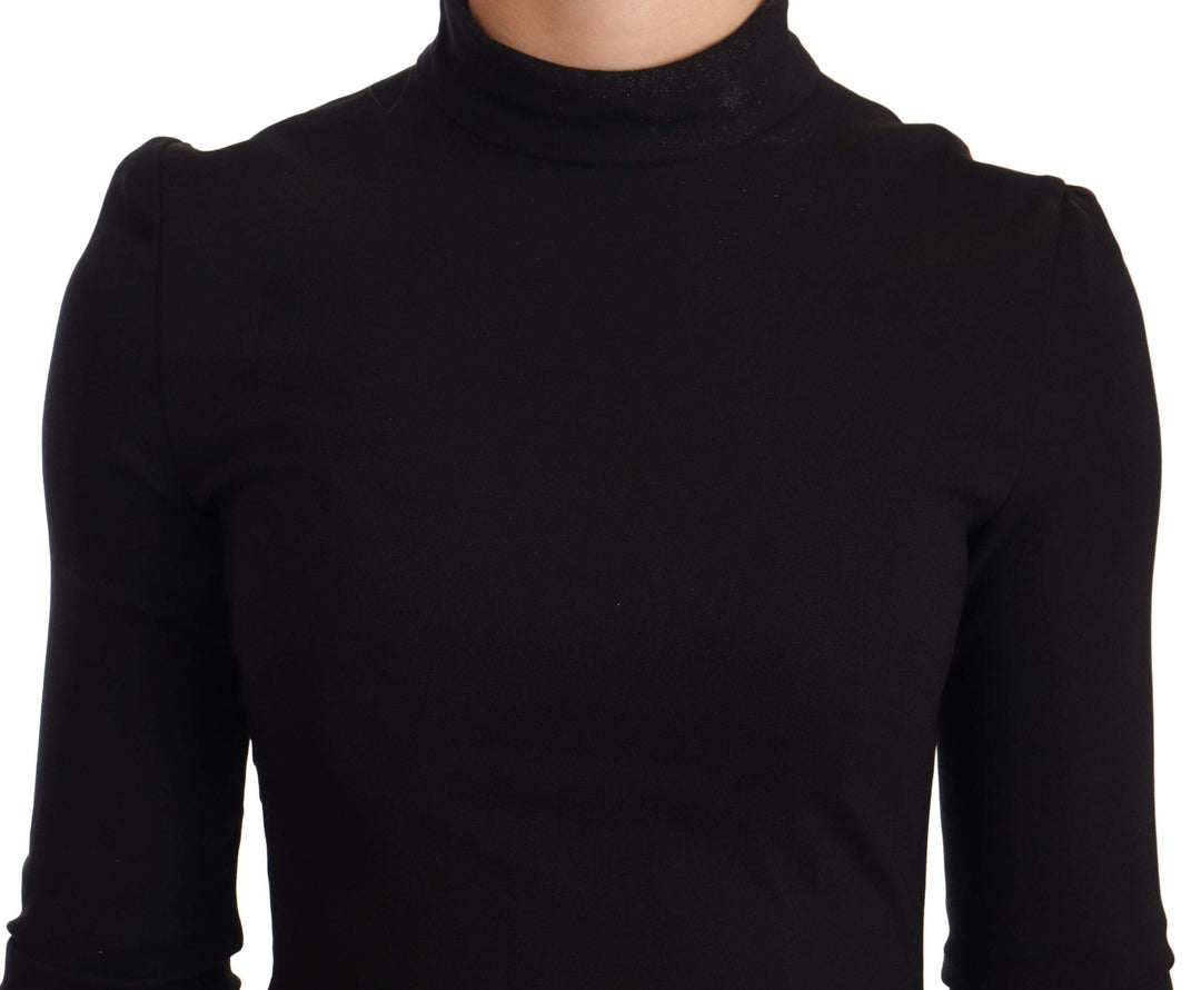 Dolce & Gabbana Black Stretch Turtleneck Sheath Midi Dress Black, Dolce & Gabbana, Dresses - Women - Clothing, feed-1, IT38|XS at SEYMAYKA