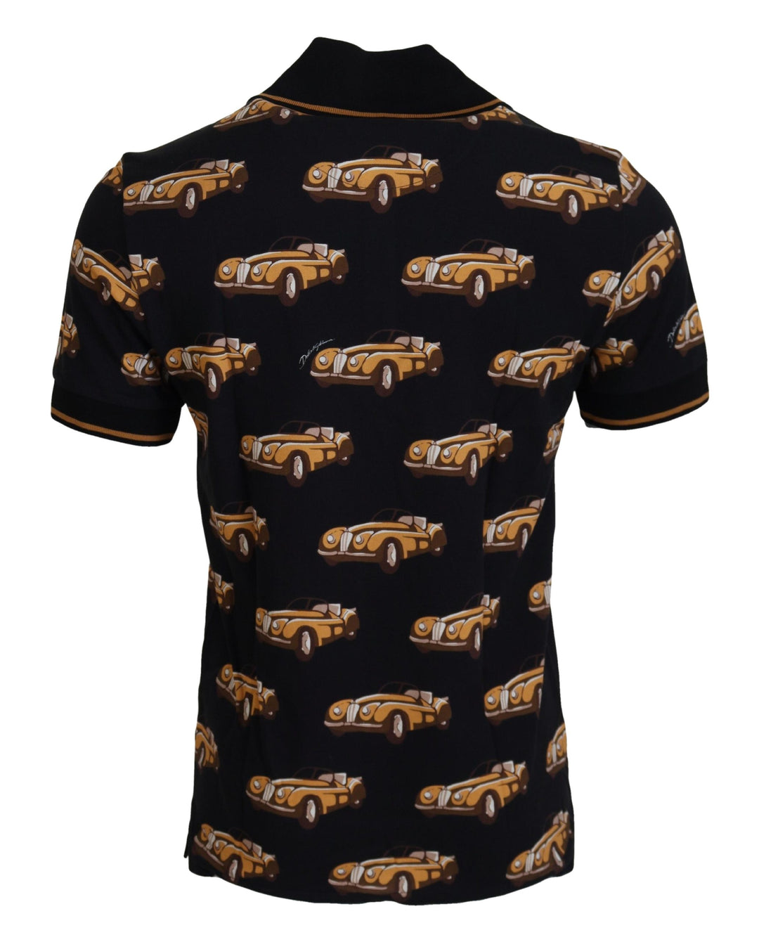 Dolce & Gabbana Black Car Print Short Sleeve Polo T-shirt