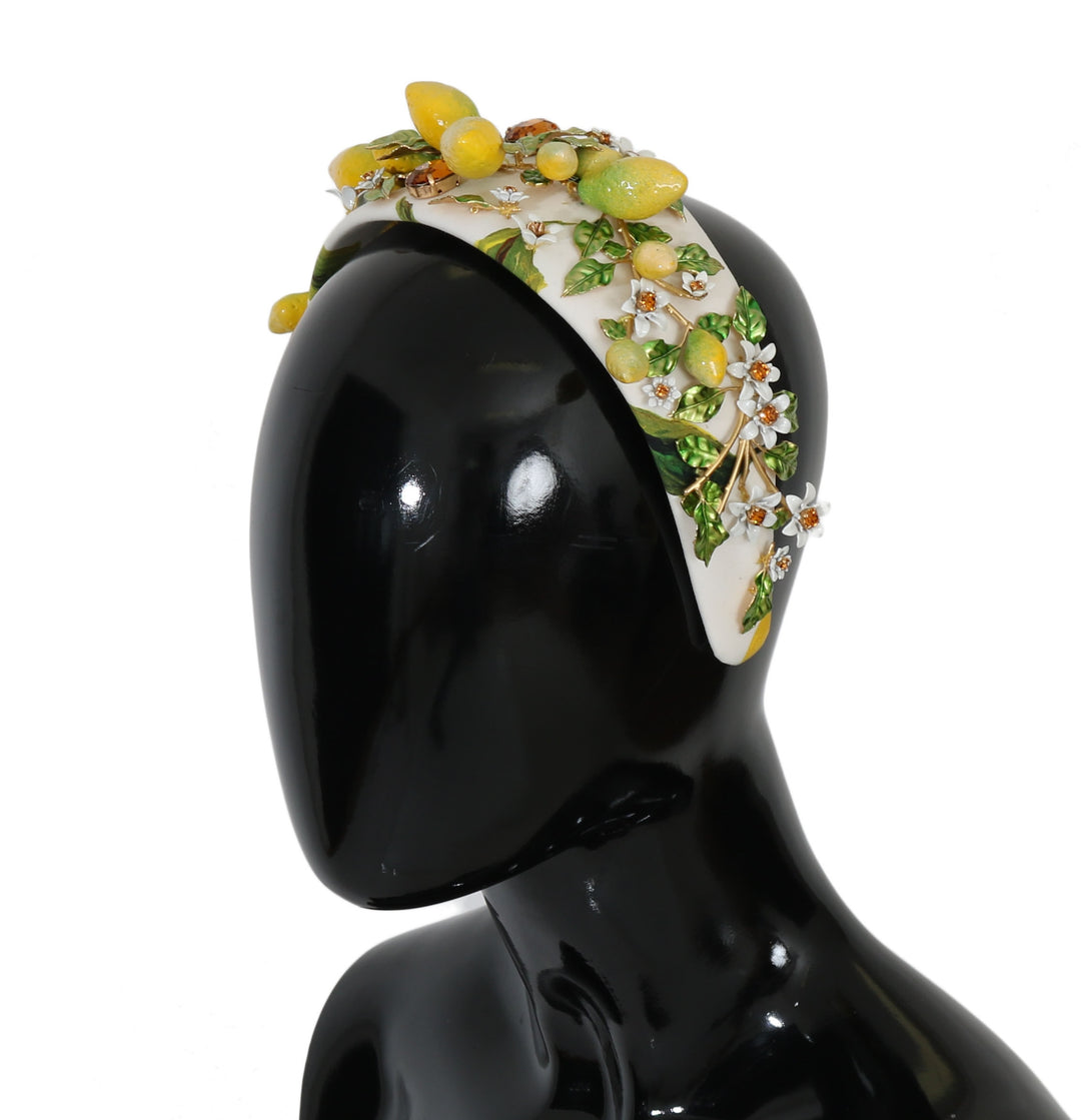 Dolce & Gabbana Yellow Lemons Sicily Crystal Diadem Tiara Headband