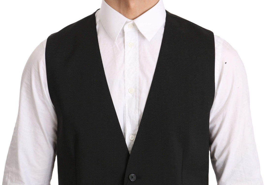 Dolce & Gabbana  Gray Gilet STAFF Regular Fit Formal Vest #men, Brand_Dolce & Gabbana, Catch, Dolce & Gabbana, feed-agegroup-adult, feed-color-gray, feed-gender-male, feed-size-IT50 | L, Gender_Men, Gray, IT50 | L, Kogan, Men - New Arrivals, Vests - Men - Clothing at SEYMAYKA