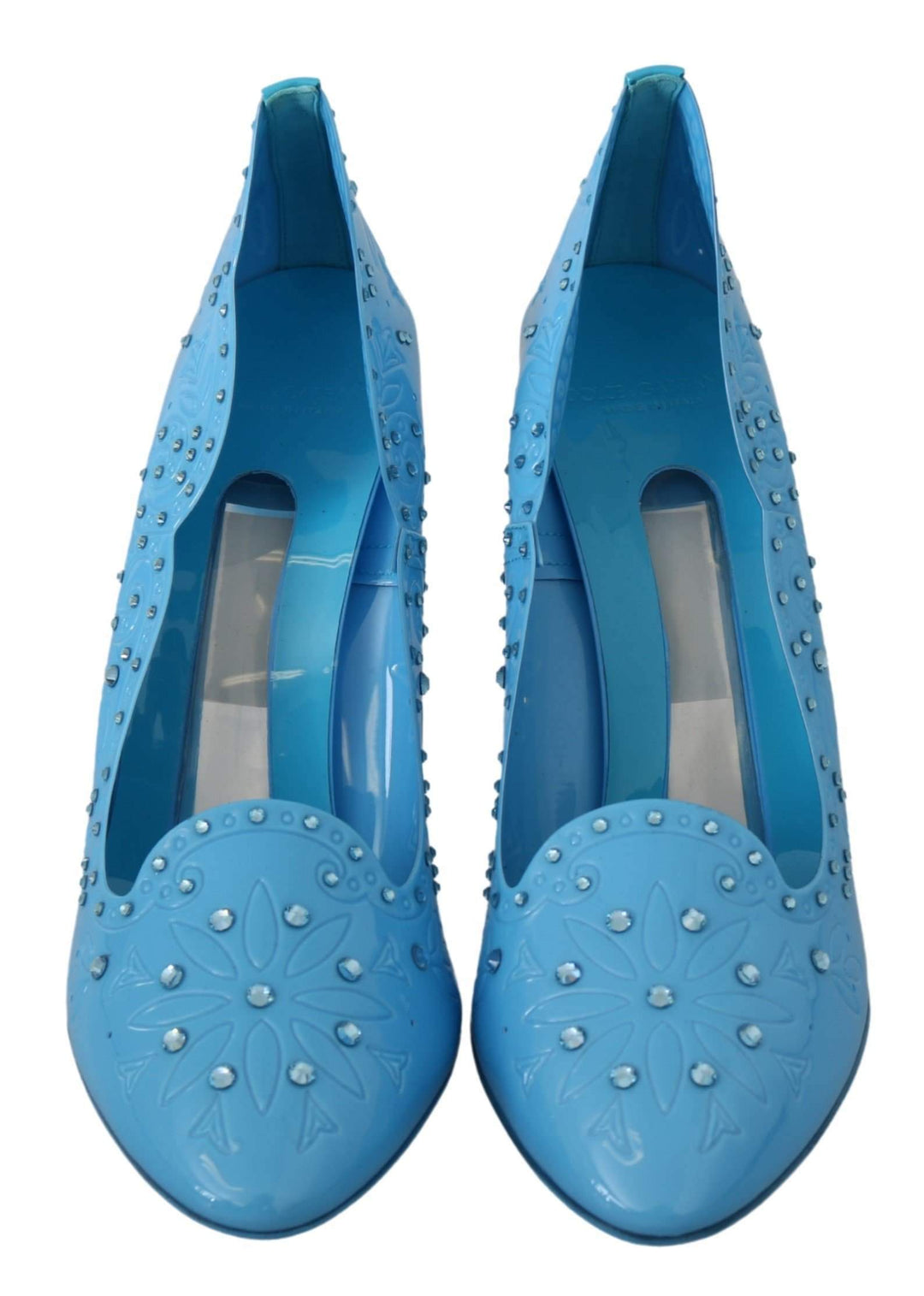 Dolce & Gabbana Blue Crystal Floral CINDERELLA Heels Shoes #women, Blue, Brand_Dolce & Gabbana, Dolce & Gabbana, EU39/US8.5, feed-agegroup-adult, feed-color-blue, feed-gender-female, feed-size-US8.5, Gender_Women, Pumps - Women - Shoes, Shoes - New Arrivals at SEYMAYKA