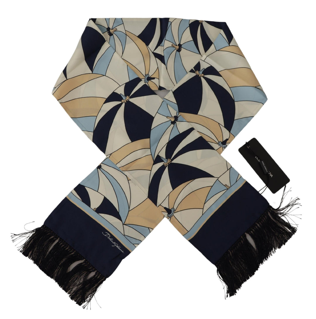 Dolce & Gabbana Multicolor Geometric Patterned DG Print Shawl Fringe Scarf