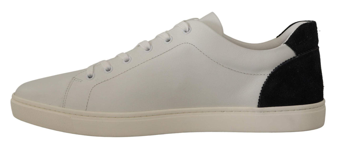 Dolce & Gabbana White Black Leather Low Shoes Sneakers #men, Dolce & Gabbana, EU39.5/US6.5, EU45/US12, feed-1, Sneakers - Men - Shoes, White at SEYMAYKA