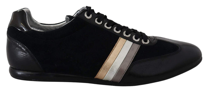 Dolce & Gabbana Black Logo Leather Casual Mens Scarpe Sneakers #men, Black, Dolce & Gabbana, EU45/US12, feed-agegroup-adult, feed-color-Black, feed-gender-male, Shoes - New Arrivals, Sneakers - Men - Shoes at SEYMAYKA