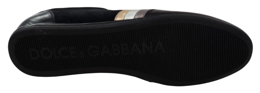 Dolce & Gabbana Black Logo Leather Casual Mens Scarpe Sneakers #men, Black, Dolce & Gabbana, EU45/US12, feed-agegroup-adult, feed-color-Black, feed-gender-male, Shoes - New Arrivals, Sneakers - Men - Shoes at SEYMAYKA