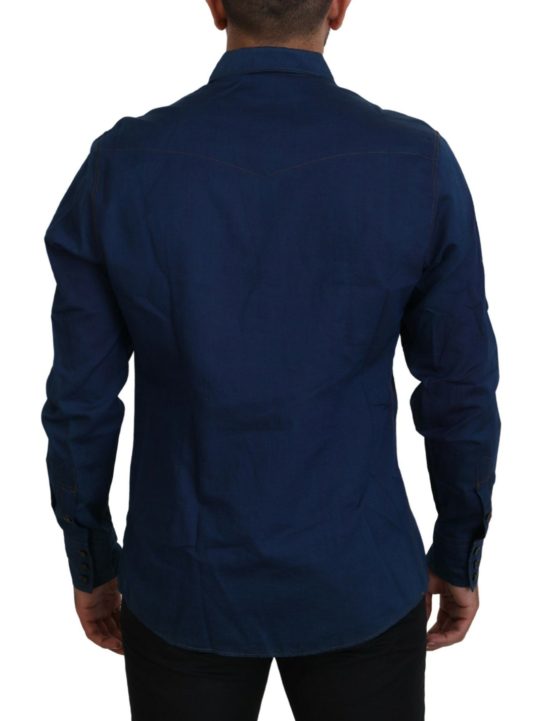 Blue Denim Cotton Slim Fit GOLD Shirt