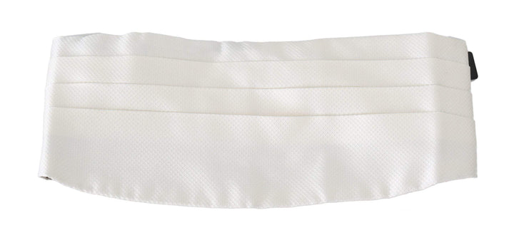 Dolce & Gabbana White Men Waist Belt 100% Silk Cummerbund #men, Accessories - New Arrivals, Brand_Dolce & Gabbana, Catch, Cummerbund - Men - Accessories, Dolce & Gabbana, feed-agegroup-adult, feed-color-white, feed-gender-male, feed-size-IT44 | XS, feed-size-IT48 | M, Gender_Men, IT44 | XS, IT48 | M, Kogan, White at SEYMAYKA