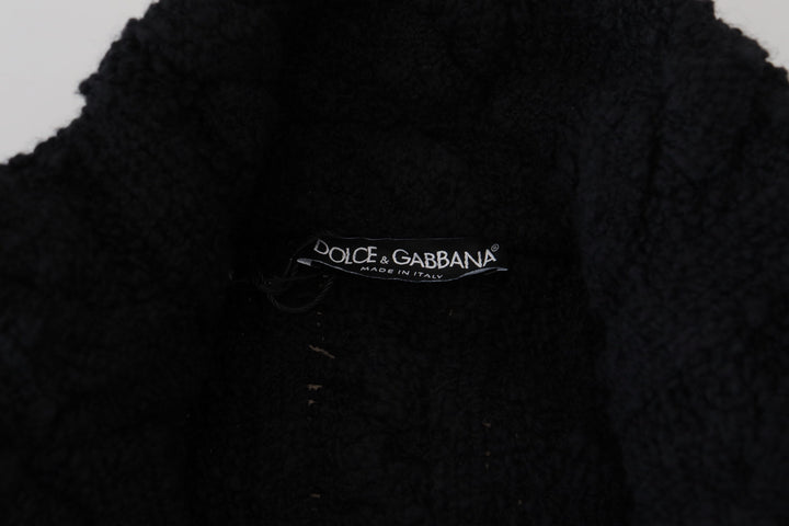 Dolce & Gabbana Black Wool Knit Button Cardigan Sweater