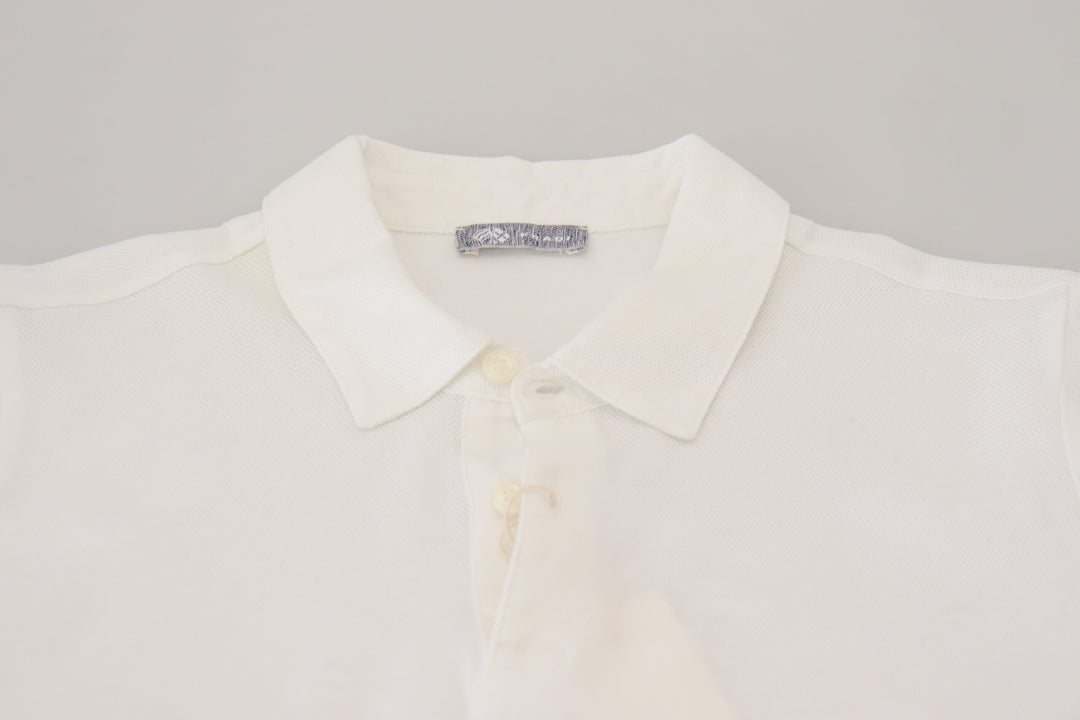 FRADI White Cotton Collared Short Sleeves Polo T-shirt