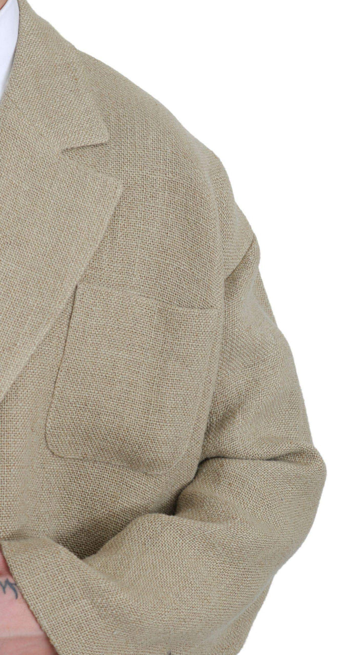 Dolce & Gabbana  Beige Jacket Coat 100% Jute Blazer Coat #men, Beige, Blazers - Men - Clothing, Brand_Dolce & Gabbana, Catch, Dolce & Gabbana, feed-agegroup-adult, feed-color-beige, feed-gender-male, feed-size-IT46 | M, feed-size-IT48 | L, Gender_Men, IT46 | M, IT48 | L, Kogan, Men - New Arrivals at SEYMAYKA