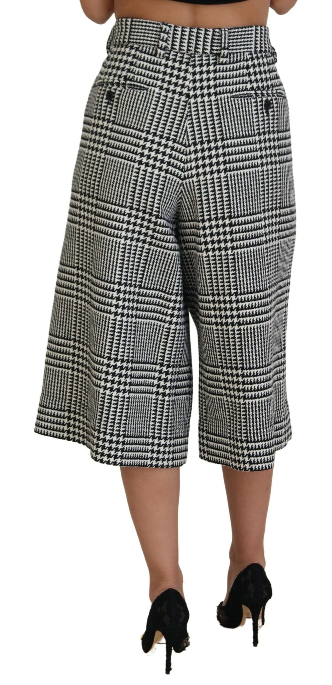 Gray Plaid High Waist Wide Leg Alpaca Pants