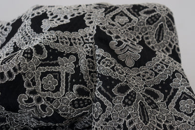 Dolce & Gabbana Black Gray Jacquard Sheath Bodycon Dress