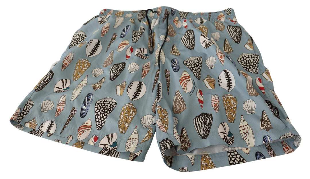 Dolce & Gabbana Blue Seashell Beachwear Swimwear Shorts #men, Blue, Dolce & Gabbana, feed-agegroup-adult, feed-color-Blue, feed-gender-male, IT3 | XS, IT6| L, Swimwear - Men - Clothing at SEYMAYKA